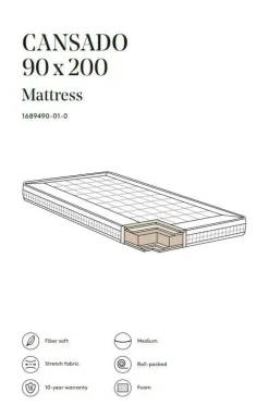 CANSADO Skummadrass Medium 90x200 Cm