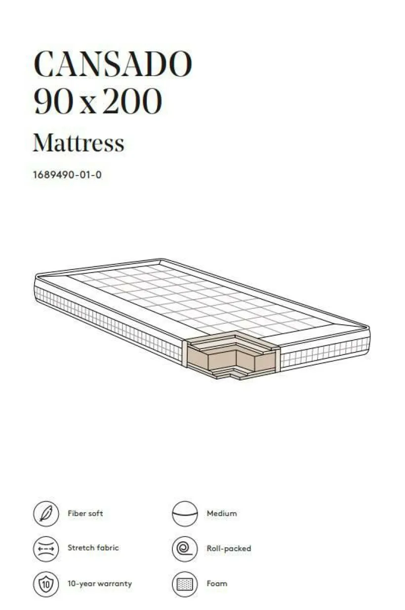 CANSADO Skummadrass Medium 90x200 Cm