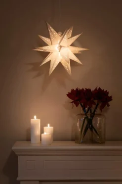 3-D Pappersstjärna LED Höjd 45 Cm