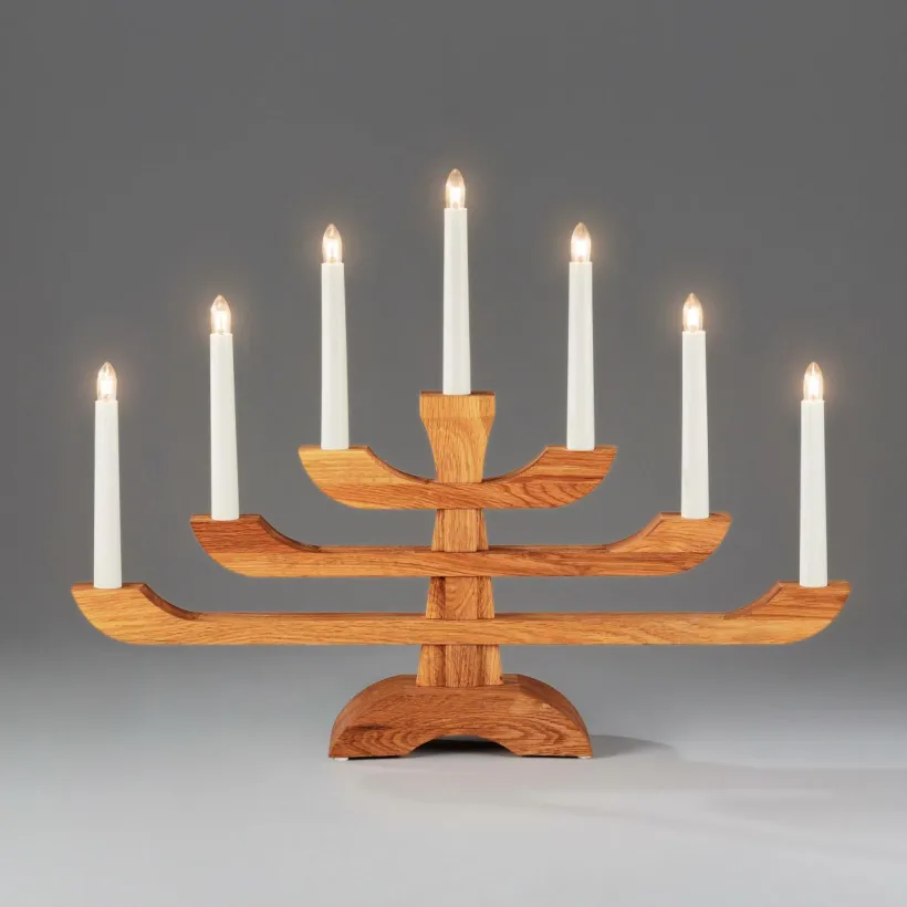 Elljusstake 7 Lj Trä 39cm