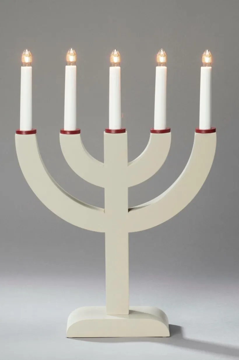 Elljusstake 5 Ljus Trä 41,7cm