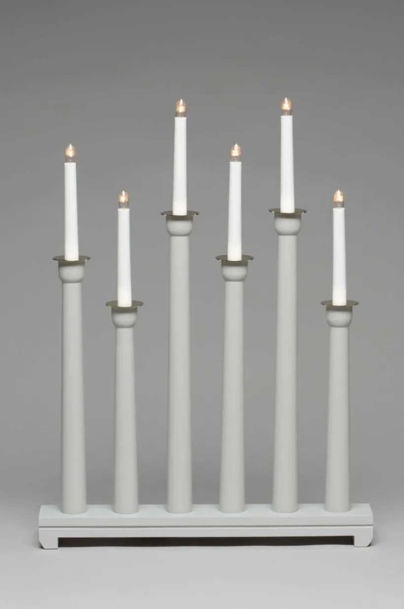 Elljusstake 6 Ljus Trä 59cm