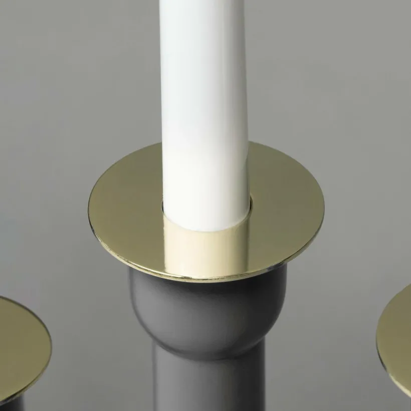 Elljusstake 6 Ljus Trä 59cm