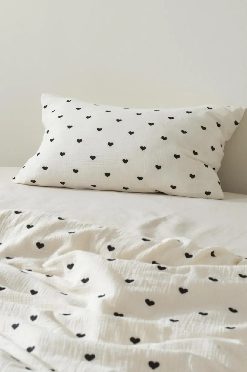 HEARTS örngott 90x50 Cm - Ekologisk